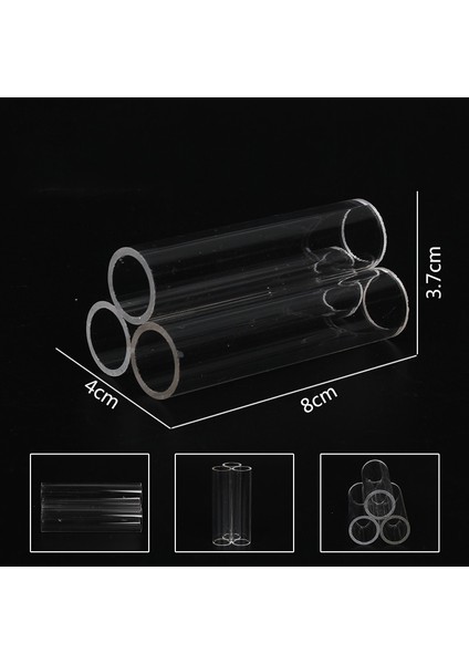 3 Tüplü Stil Balık Tankı Şeffaf Sığınak Akvaryum Boru Fırıncı Mağara Gizleme Tüpü Üreme Akrilik Akvaryum Dekorasyon Malzemeleri (Yurt Dışından)