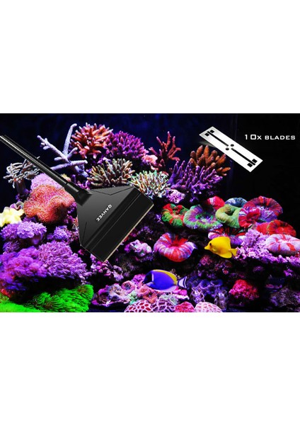 Nano Q 41CM Stili Qanvee Alüminyum Magnezyum Alaşımı Dönebilen Yosun Kazıyıcı Fırça Balık Tankı Suda Bitkiler Taze Deniz Ürünleri Temizleme Fırçası (Yurt Dışından)