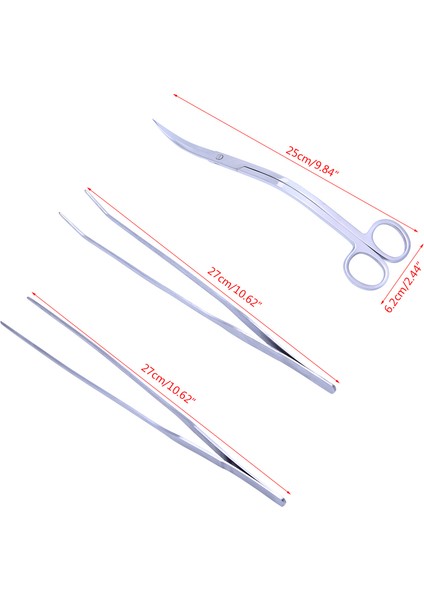 Resim Gösterisi Stili Olarak 3ü1 Arıyata Akvaryum Canlı Bitki Uzun Saplı Cımbız Veya Budama Aracı Seti, Pratik Akvaryum Balık Tankı Malzemeleri (Yurt Dışından)