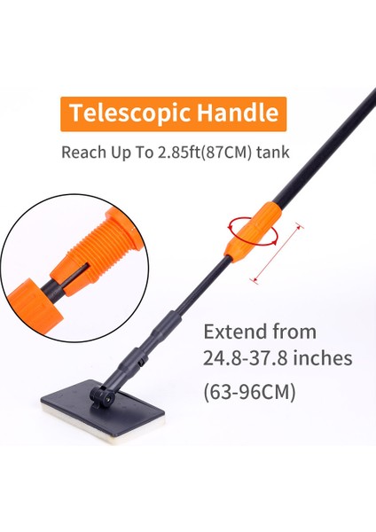 52 cm Geri Çekilemez Stil Akvaryum Temizleme Araçları Seti Balık Tankı Ağ Kum Tırmığı Yosun Kazıyıcı Çatal Sünger Fırça Cam Temizleyici (Yurt Dışından) fırsatları