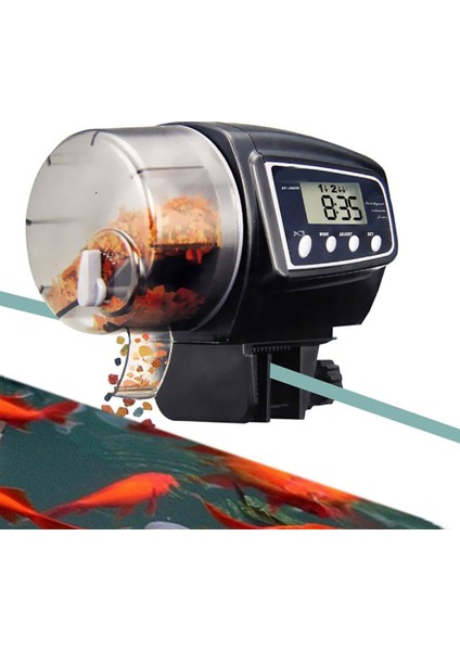 AF2005D Stili Akvaryum Balık Tankı Havuz Duvara Monte LCD Ekran Zamanlama Otomatik Balık Yem Dispanseri Balık Akvaryum Aksesuarları (Yurt Dışından) fiyatları