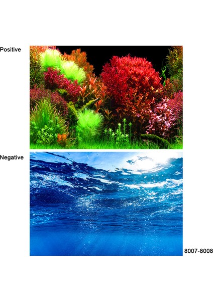 8007-8008 Stili 50X80CM 3D Sticker Poster Akvaryum Dekorasyon Arka Plan Boyama Balık Tankı Süsü Su Manzarası Okyanus Deniz Bitkileri Arka Plan Aksesuarları (Yurt Dışından)