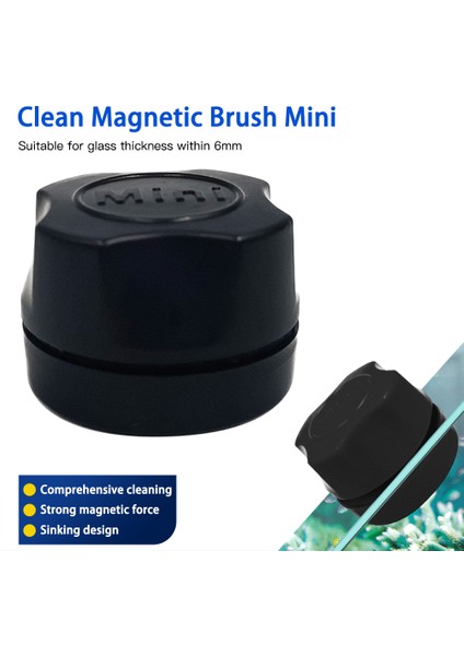 Siyah Stil Akvaryum Balık Tankı Manyetik Temiz Fırça Cam Yüzen Yosun Temizleyici Eğri Cam Temizleyici Sünger Aracı Pencere Temizleme Mıknatıs (Yurt Dışından)