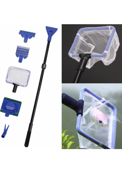 5'i 1 Arada (80CM) Stil Tek Boyut 2020 Yeni Gelen Akvaryum Temizleme Araçları Ağ Balık Çakıl Tırmalayıcı Yosun Sünger Çatal Fırça Cam Temizleme Aracı (Yurt Dışından) fiyatları