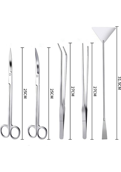 D 25CM Stili Akvaryum Tankı Akvaryum Peyzaj Araçları Akvaryum Veya Cımbız Aracı Paslanmaz Çelik Suda Bitkileri Seti Akvaryum Bakımı Için (Yurt Dışından)
