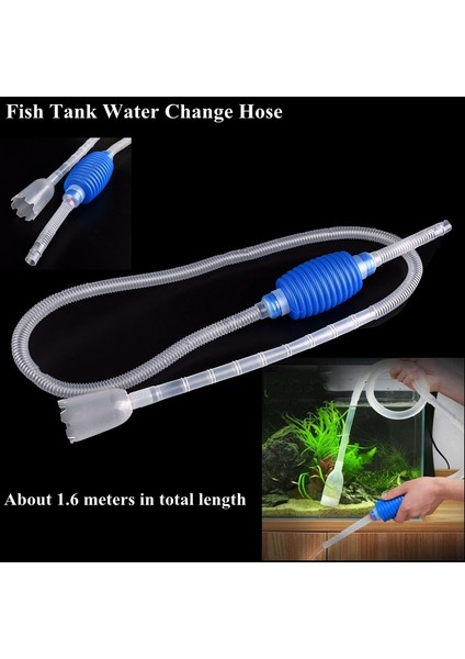 Yaklaşık 1,6 Metre Stili 1 Bilgisayar 1.6m Akvaryum Çakıl Temizleyici Vakum Sifon Balık Tankı Hava Pompası Filtre Filtre Nozulu Su Değiştirme Hortumu Temizlik Aksesuarları (Yurt Dışından) fiyatları
