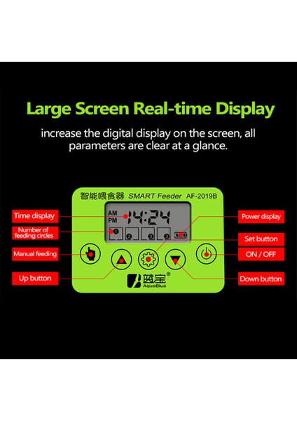 2019B Kare Yüzük Stili Ayarlanabilir Akıllı Otomatik Balık Yem Otomatı LCD Ekran Zamanlayıcı ile Akvaryum Aksesuarları Der (Yurt Dışından) fırsatları