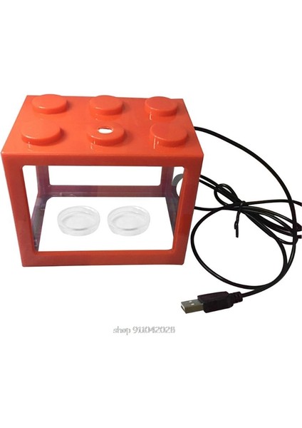 Kırmızı Stil USB Mini Akvaryum Balık Tankı LED Lamba Işıklı Ev Ofis Masa Üstü Dekorasyon Çay Masası Süsleme D Dropship (Yurt Dışından)