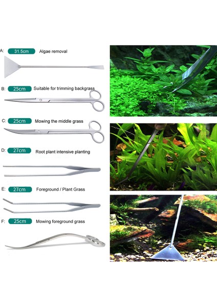 C3 Stili Akvaryum Temizlik Araçları Seti Bitki Cımbızları Paslanmaz Çelik Aracı Kiti Balık Tankı Aksesuarı Temizlik Aracı (Yurt Dışından) fırsatları