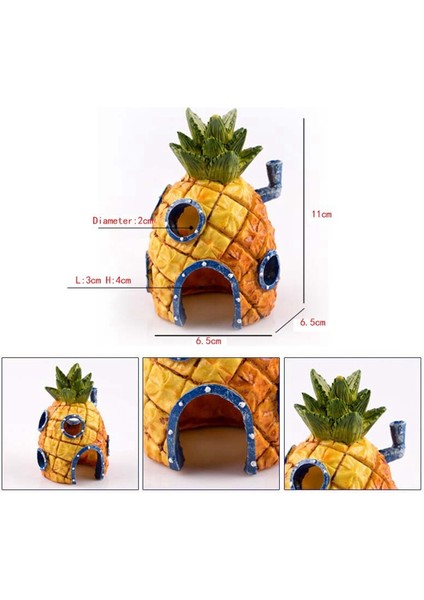 Sarı Stil Akvaryum Aksesuar Ananas Evi Sünger-Bob Kare Pantolon Akvaryum Süsleri Karides Yuvası Balık Balık Tankları Dekorasyonu (Yurt Dışından) fiyatları