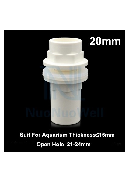20 mm Beyaz Stil Nuonuo Iyi Akvaryum Havuz Tapa Bağlantı Parçası Balık Tankı Deniz Boru Drenaj Bağlantısı mm Çözücü Kaynak (Yurt Dışından)
