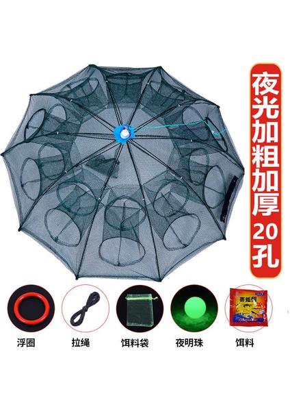 20 Delik Stili Katlanabilir Taşınabilir 20 Delikli Balık Ağı Ağ Ağlama Yengeç Tuzakı Karides Yavru Yengeç Yem Tuzağı Kafesler Ağlar Aracı (Yurt Dışından)