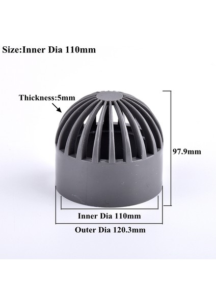 Iç Çap 110MM Stili 1 Bilgisayar 1~3 Adet Gri 20~ Pvc Nefes Alabilen Kapağı Hava Kanalı Havalandırma Kapak Akvaryum Balık Tankı Geçirgen Ekran Filtre Ekranı Boru Bağlayıcı (Yurt Dışından)