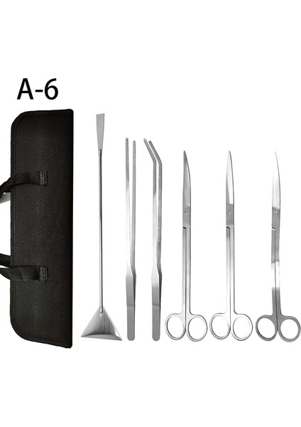 A-6 Stili Akvaryum Temizleme Araçları Paslanmaz Çelik Cımbız Seti Sucul Bitkileri Kırpma ve Güzelleştirme Temizlik Araçları Için (Yurt Dışından)