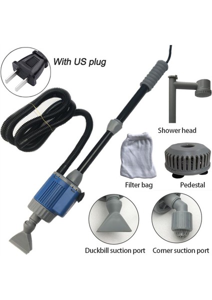 Abd Fiş Stili 20W-220V Elektrikli Akvaryum Balık Tankı Su Değiştirme Pompası Akvaryum Temizleme Aracı Su Değiştirici Çakıl Temizleyici Sifon Filtre Pompası (Yurt Dışından)