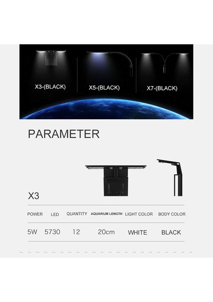 A6 Stili Süper Ince LED Akvaryum Işığı Bitkiler Işık Büyümek Suda Bitki Aydınlatma Su Geçirmez Klipsli Lamba Balık Tankı Için (Yurt Dışından)