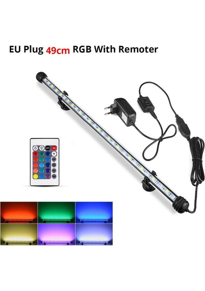 49CM-RGB Tarzı Ab Takılabilir Lambalı LED Akvaryum Işıkları Su Geçirmez Balık Tankı Işık cm Dalgıç Su Altı Kelepçe Lambası Akvaryum Dekor Lambası (Yurt Dışından)