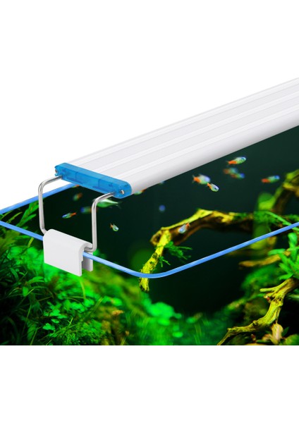 28CM Ab Fiş Stili Akvaryum Işığı Mavi Beyaz Balık Tankı Işık Genişletilebilir Paslanmaz Çelik Su Geçirmez Kelepçe Balık Tank Lambası Kullan Useu Fişi (Yurt Dışından)