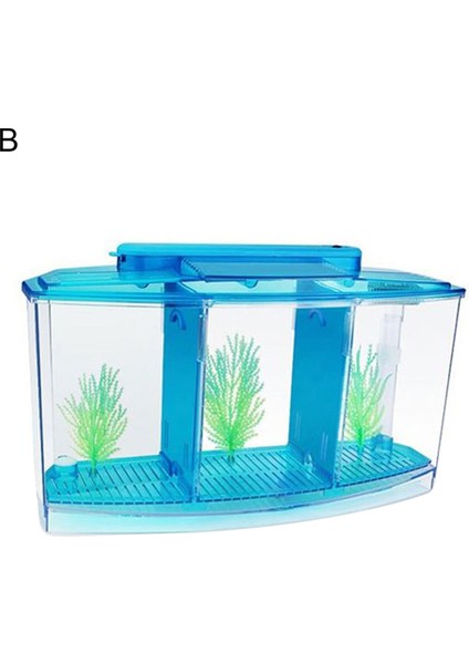 B Tarzı LED Işıklı Taklit Bitki Balık Tankı Akrilik Toksik Olmayan Çok Fonksiyonlu Bölünmüş Balık Tankı Yetiştirme Kutusu (Yurt Dışından)