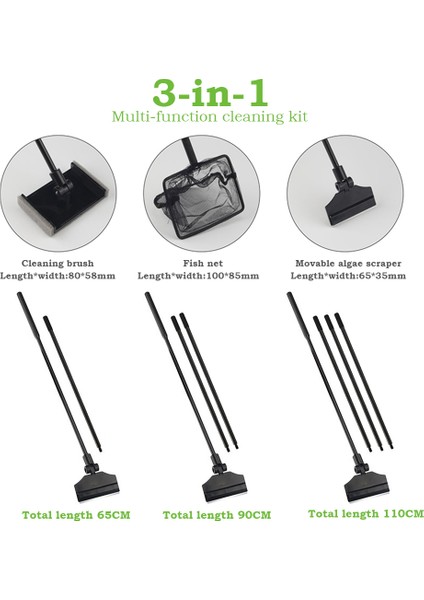 TYPE2-65CM Stili Paslanmaz Çelik Akvaryum Yosun Temizleyici Balık Tankı Kazıyıcı Bıçak Suda Bitki Ot Temizleme Araçları Temizleme Kiti Seti (Yurt Dışından)