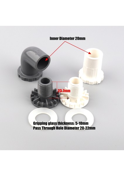 Gri 20MM Dirsek Stili 6 Adet mm Pvc Doğrudan Dizi Dirsek Güçlü Drenaj Bağlayıcı Akvaryum Havuz Su Balık Tankı Drenaj Düz Taban Filtre Birleşim Boru (Yurt Dışından) modelleri