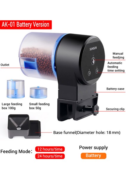 AK-01S Stili 13,5X6X11,5 cm Nicrew Akvaryum Otomatik Balık Tankı Wifi Kablosuz Uzaktan Akıllı Kontrol Otomatik Balık Yemleyici - (Yurt Dışından)