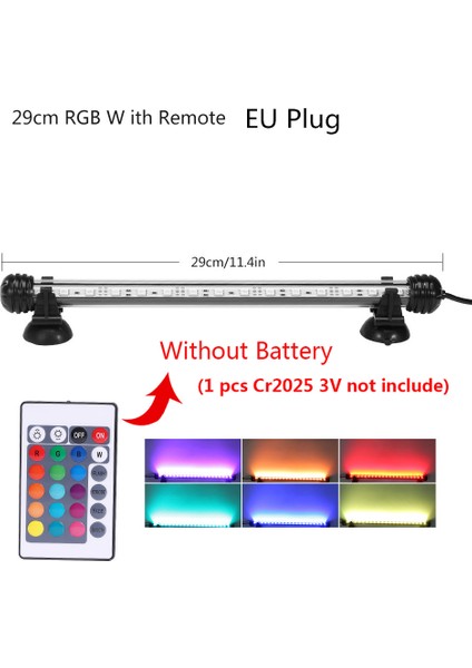 Uzak Stil ile 29CM Rgb Akvaryum Işık LED Su Geçirmez Balık Tankı Işık Su Altı Balık Lambası Akvaryum Süs Aydınlatma Bitki Lambası cm 220V Ab Güç (Yurt Dışından)