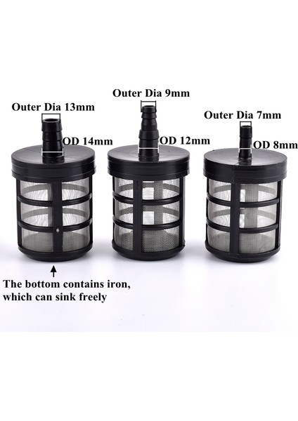 Od 7-8mm Stili 1 Bilgisayar 7~14MM Balık Tankı Filtresi Paslanmaz Çelik Filtre Mesh Akvaryum Tankı Giriş Giriş Su Pompası Filtreleri Bahçe Sulama Hortumu Bağlantısı (Yurt Dışından)