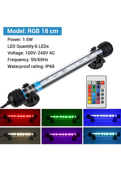 Rgb 18CM Tarzı Nıcrew Akvaryum Işıkları LED Su Geçirmez Balık Tankı Işık Daldırılabilir Lamba 30 cm Aydınlatma Için Akvaryum (Yurt Dışından)