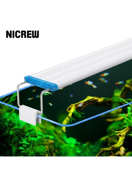 58CM Abd Fiş Stili Nıcrew Ince Akvaryum LED Lamba Klips Lambası Akvaryum Beyaz Mavi LED Aydınlatma Su Geçirmez Parlak Balık Tankı Bitki Büyüme Lambası cm (Yurt Dışından) indirimleri