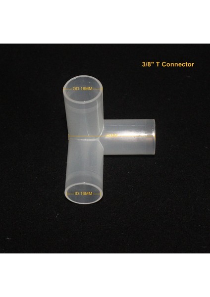 3D T Bağlayıcı Stili Nuonuo Pipe Bağlayıcı Plastik Şeffaf Boru Ek Parçaları Damlalık Kutusu Aksesuarları Tee Dirsek Bağlayıcı Paketi (Yurt Dışından)
