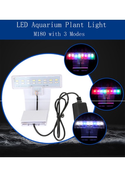 M180-W Ab Fiş Stili Ayarlanaılabilir 3 Modlu LED Akvaryum Işıkları 5W 10W Taze Su Bitkileri Büyüme Işığı Suya Dayanıklı Kelepçeli Lamba Balık Tankı Için (Yurt Dışından)