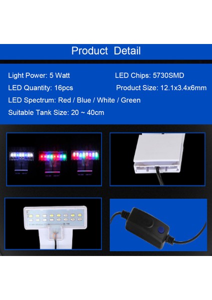 M180-W Ab Fiş Stili Ayarlanaılabilir 3 Modlu LED Akvaryum Işıkları 5W 10W Taze Su Bitkileri Büyüme Işığı Suya Dayanıklı Kelepçeli Lamba Balık Tankı Için (Yurt Dışından)