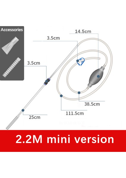 2.2m Mini Stil Balık Tankı Su Değişimi Akvaryum Juwel Filtre Süpürge Temizlik Aracı Sifon Vakum Temizleyici Balık Tankı Su Filtre Pompa Için (Yurt Dışından)