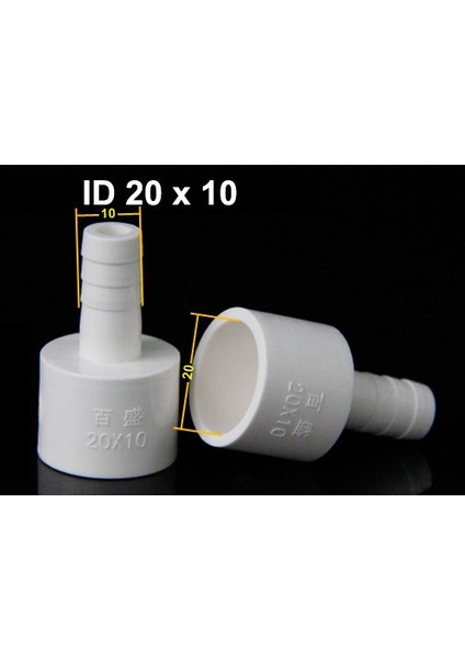 Kimlik 20X 10MM Stili Nuonuo 5 Adet Paket mm Soket Pvc Boru Birleşim x mm Dikenli Hortum Bağlantı Parça Adaptörü (Yurt Dışından)