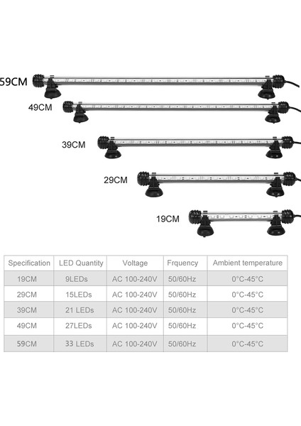 Uzak Stil ile 29CM Rgb Akvaryum Işık LED Su Geçirmez Balık Tankı Işık Su Altı Balık Lambası Akvaryum Süs Aydınlatma Bitki Lambası cm 220V Ab Güç (Yurt Dışından)