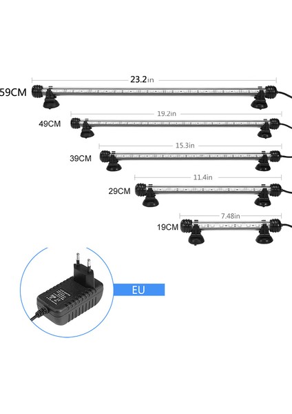 Uzak Stil ile 29CM Rgb Akvaryum Işık LED Su Geçirmez Balık Tankı Işık Su Altı Balık Lambası Akvaryum Süs Aydınlatma Bitki Lambası cm 220V Ab Güç (Yurt Dışından)