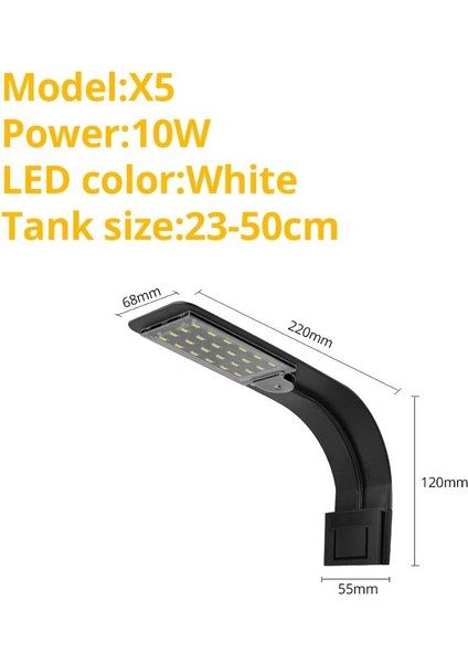 Gri Stil LED Balık Tankı Sulu Manzara Işıkları Klipsli Akvaryum Lambası Su Bitkisi Su Yosunu LED Büyüme Işığı Su Geçirmez (Yurt Dışından)