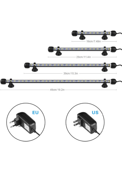 29CM Beyaz Stil 9cm 29CM 39CM 49CM Akvaryum LED Balık Tankı Lambası LED Tüp Ampulü Işıklı Barış Su Geçirmez Eu Fişi (Yurt Dışından) indirimleri