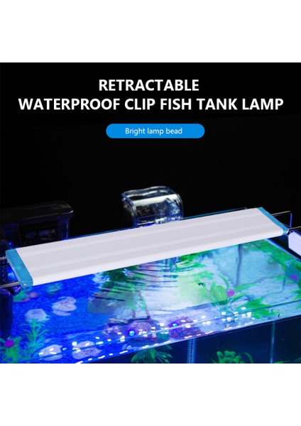 Ab FIŞI-58CM Tarzı Su Geçirmez Akvaryum Ince Aydınlatma Ayarlanabilir Kullanım Avrupa Fişi Akvaryum Lambası LED Dekor Beyaz Mavi Aydınlatma Bitki Lambası Ac (Yurt Dışından)