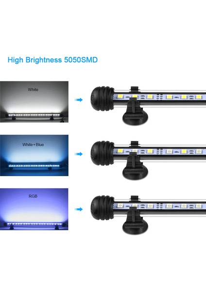 39CM Beyaz Stil Rgb LED Çubuk Işık Su Geçirmez Akvaryum Işığı Akvaryum Dekorasyon Aydınlatma 220V Ab Güç (Yurt Dışından) modelleri