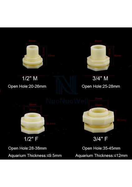D Stili Nuonuowell Suyu Tankı Abs Hidrolik Boru Birleşimleri Balık Tankı Akvaryum Giriş Çıkış Adaptörü Uç Kapağı Sızdırmazlık (Yurt Dışından) fırsatları