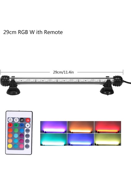 Uzak Stil ile 29CM Rgb Akvaryum Işığı LED Su Geçirmez Balık Tankı Işık Sualtı Balık Lambası Akvaryum Dekorasyon Aydınlatma Bitki Lambası cm 220V Ab Güç (Yurt Dışından)