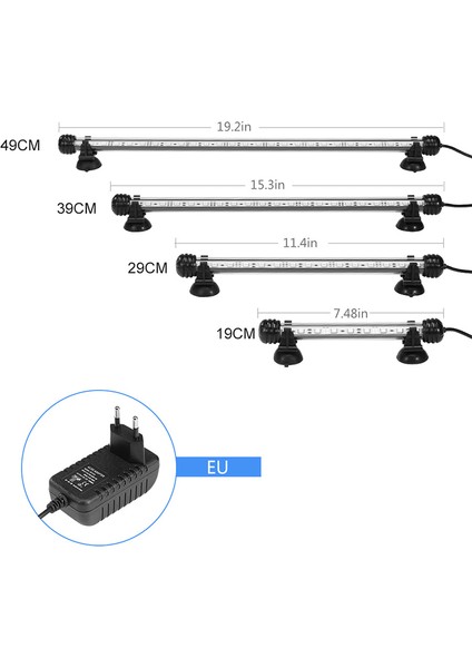 Uzak Stil ile 29CM Rgb Akvaryum Işığı LED Su Geçirmez Balık Tankı Işık Sualtı Balık Lambası Akvaryum Dekorasyon Aydınlatma Bitki Lambası cm 220V Ab Güç (Yurt Dışından)