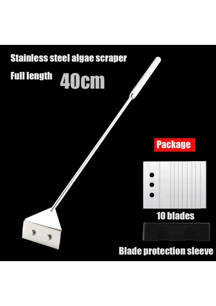 B-40CM Tarzı Zrdr Paslanmaz Çelik Akvaryum Balık Tankı Yosun Kazıyıcı Bıçak Su Bitkisi Ot Temizleme Çoklu Araç Temizleyici Kiti Seti (Yurt Dışından)