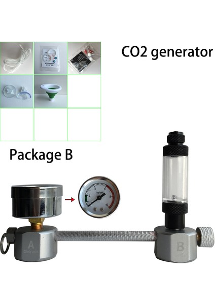 Paket B Tarzı Zrdr Akvaryum Kendin Yap Co2 Üreteci Sistem Kiti Co2 Üreteci, Balon Sayaç Difüzörü ile Solenoid Valf, Bitki Büyümesi Için - (Yurt Dışından)