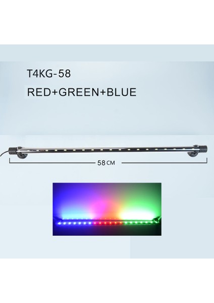 58 cm Rgb Stili Akvaryum Işık LED Su Geçirmez Balık Tankı Işığı Sualtı Balık Lambası Akvaryum Dekorasyon Aydınlatma Bitki Lambası (Yurt Dışından)