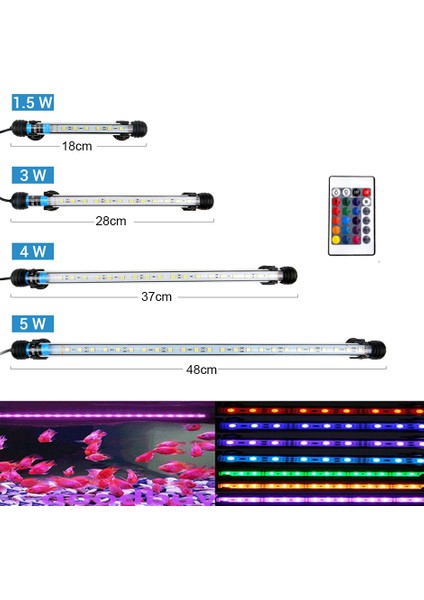 37CM Tarzı Akvaryum Işıklı Balık Tankı Dalgıç Rgb Işık Lambası Su Geçirmez Sualtı Bitkileri LED Işıklar Akvaryum Aydınlatma Eu Fiş (Yurt Dışından)