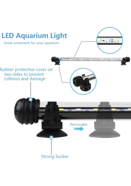 37CM Tarzı Akvaryum Işıklı Balık Tankı Dalgıç Rgb Işık Lambası Su Geçirmez Sualtı Bitkileri LED Işıklar Akvaryum Aydınlatma Eu Fiş (Yurt Dışından)
