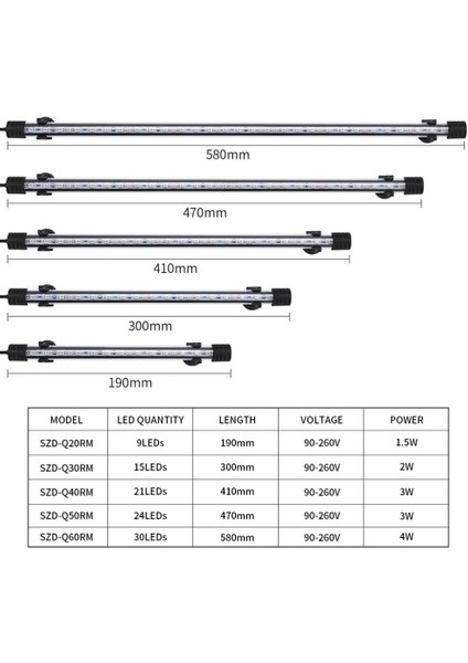 BOYUT-19CM Tarzı 1 Adet Rgb LED Akvaryum Işığı Bitki Balık Tankı Lamba Su Geçirmez Dalgıç LED Işıklar Akvaryum Dekorasyonu (Yurt Dışından)
